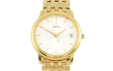 OMEGA - an 18ct yellow gold bracelet watch, 34mm.