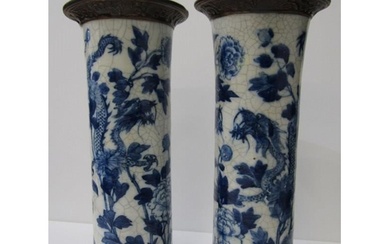 ORIENTAL PORCELAIN, pair of Chinese porcelain crackle glazed...