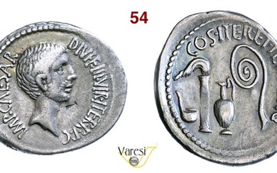 OTTAVIANO (44-27 a.C.) Denario zecca itinerante D/ Testa nuda di...