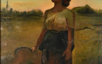 Oil on Canvas After Jules Breton Song of the Lark