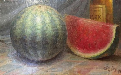 Oil painting Watermelon original picture painter