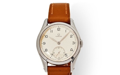 Omega, Réf. 2503-2, mvt. n°11322609, vers 1950. Une belle montre classique en acier, cadran argent,...