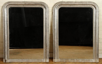 PAIR SILVER GILT LOUIS PHILIPPE STYLE MIRRORS
