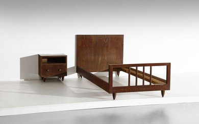 PAOLO BUFFA Bed and bedside table.