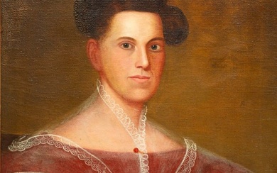 PORTRAIT OF A LADY ATTRIBUTED TO ZEDEKIAH BELKNAP (1781-1858).