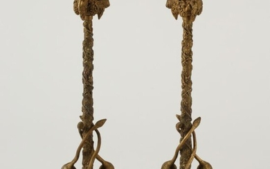 Pair of George IV Style Dore Bronze Lion Motif