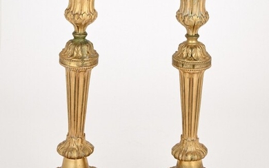 Pair of Louis XVI Gilt Bronze Candlesticks