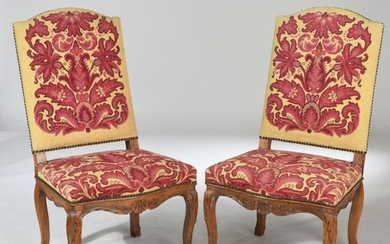 Pair of Regency chairs in walnut and natural...