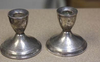 Pair of Weighted Sterling Candle Holders