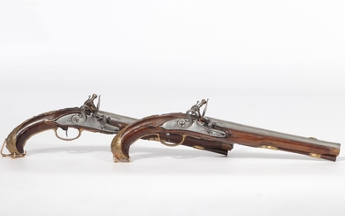 Paire de pistolets de duel Liège, premier quart du XVIIIe siècle