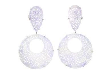 Paolo Costagli: Pair of Lavender Jadeite Pendent Earrings