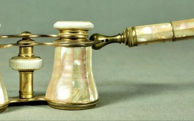 Parisian Mother-Of-Pearl And Brass Opera Glasses