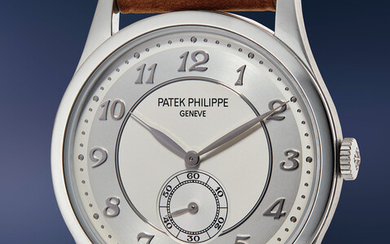 Patek Philippe, Ref. 5196P-001 A highly attractive and elegant platinum wristwatch with Breguet numerals, subsidiary seconds, Certificate of Origin, and presentation box