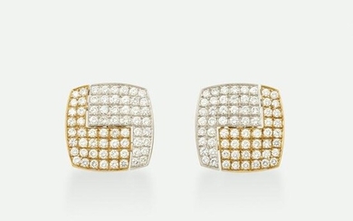 Paul Binder, Diamond and bicolor gold earrings