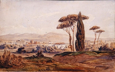 "Paul HUET (1803-1869) Villa Massimo, près...