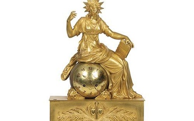 Pendule de table en bronze doré au mercure, de style Empire, France, premier tiers du...