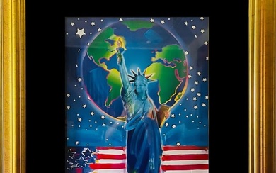 Peter Max, Peace on Earth, Mixed media with Acrylic and lithograph