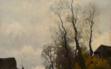 Petrus Paulus Schiedges (II) (1850-1922), Herfstbomen langs de sloot