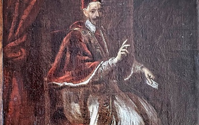 Pietro Paolo VEGLI ,attribué à (documenté vers 1672-1692) Portrait du pape Alexandre VII Chigi Huile...