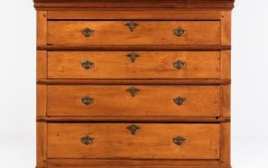 Pine and Maple Chest of Four Drawers