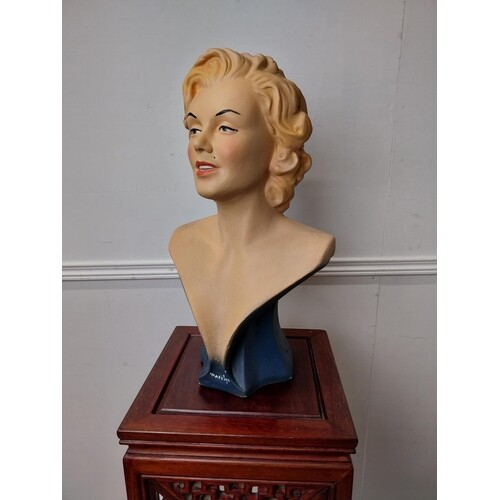 Plaster bust of Marilyn Monroe {52 cm H x 30 cm W x 24 cm D}...