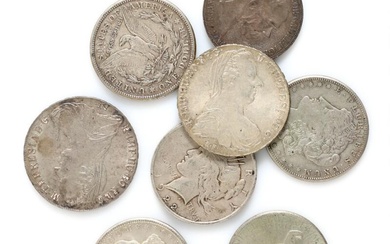 Plastic sides with collection of coins from i.a. Belgium, Denmark, Finland, Sweden,...