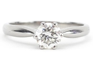 Platinum diamond solitaire ring, the diamond approximately 0...