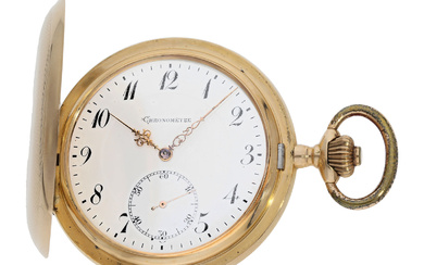 Pocket watch: heavy and exceptionally large Swiss pocket chronometer with chronometer escapement, ca. 1890, in very beautiful condition