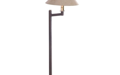 Post Modernist Brass-Mounted and Patinated Metal Floor Lamp, Late 20th Century
