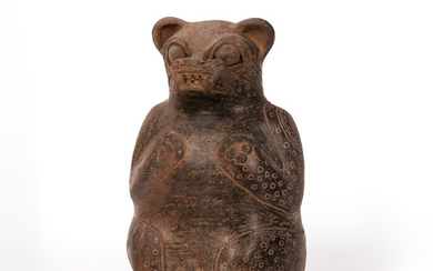 Pre-Columbian Pottery Jaguar Vessel