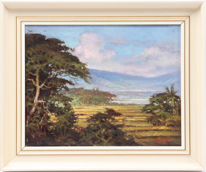R Hadi (1958-), View of Ambarawa, Semarang central Java, canvas...