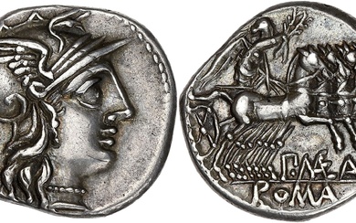 RÉPUBLIQUE ROMAINE P. Maenius M.f. Antiaticus. Denier ND (132 av. J.-C.), Rome. RRC.249/1 ; Argent...