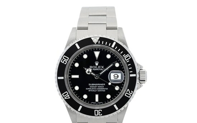 ROLEX | REFERENCE 16610 SUBMARINER A STAINLESS STEEL AUTOMATIC WRISTWATCH WITH DATE AND BRACELET, CIRCA 2005
