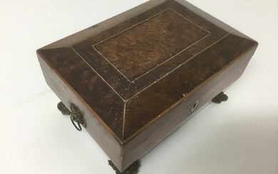 Rare George IV Burr yew jewellery box