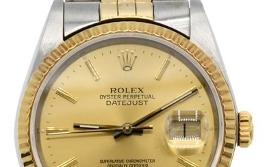 Rolex Datejust, Reference 16233, 18K Gold & Stainless Steel Wristwatch, Circa 1988