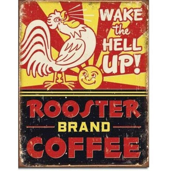 Rooster Brand Coffee Metal Pub Bar Sign