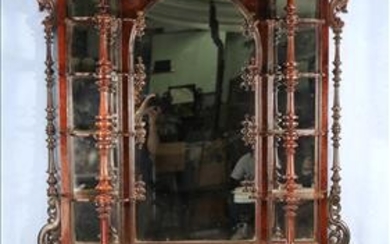 Rosewood Victorian etagere with bonnet crown