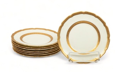 Royal Doulton Gilded Porcelain "The Balmoral" Bread Plates, Dia. 6" 8 pcs
