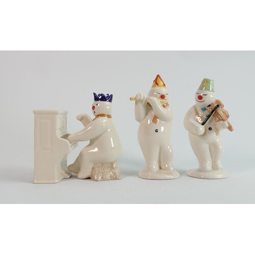 Royal Doulton snowman musician figures: comprising pianist a...