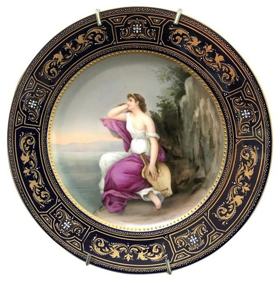 Royal Vienna Hand Painted, Gold Decorated Plate