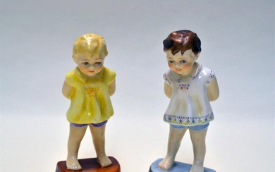 Royal Worcester Porcelain Freda Doughty Tommy Children Figurines, Original Model,...