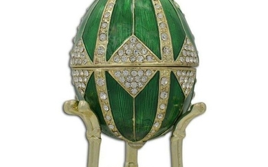 Russian Faberge Inspired Crystal Rombus Trinket Jewel