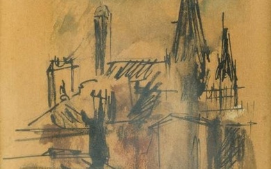 SPANISH SCHOOL ( / Mid 20th century) "Sketch of the Cathedral"