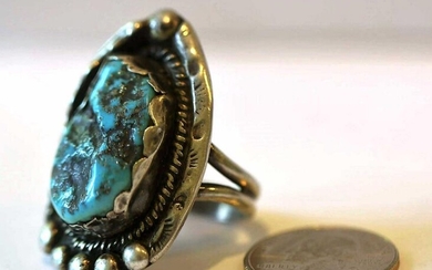 STERLING SILVER NATURAL TURQUOISE RING