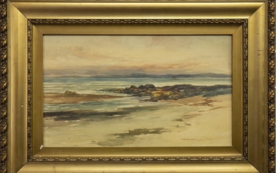 SUNSET OVER KINTYRE, A WATERCOLOUR BY PETER