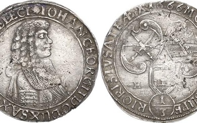 Sachsen-Kurlinie ab 1547 (Albertiner)Johann Georg II. 1656-1680 1/3 Taler 1666,...
