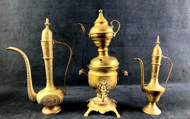 Samovar Imperial Russian Brass Tea Pot Set 19th Century