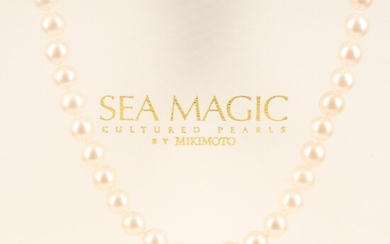 Sea Magic by Mikimoto Pearl Necklace with Sterling Bow Clasp