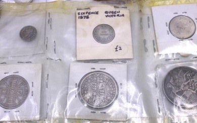 Selection of Silver Coins, other coins and Banknotes. The Silver...