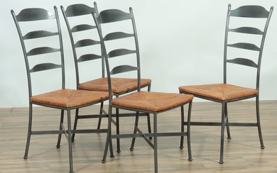 Set of Four Modern Steel Ladderback Chairs